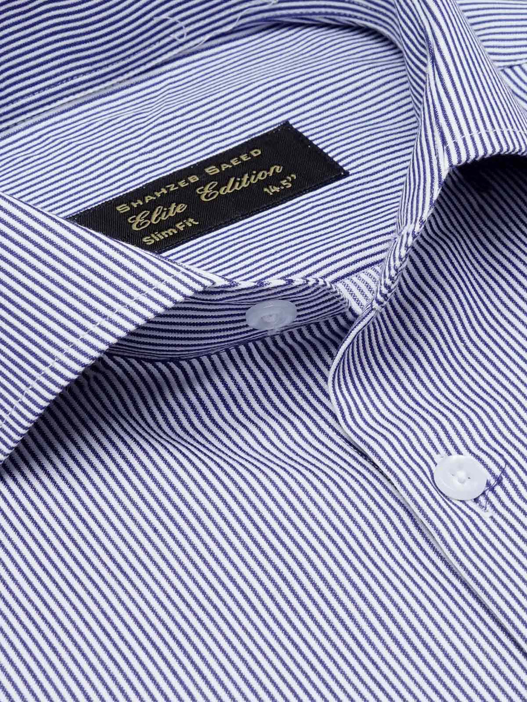 Dark Blue Self Striped, Elite Edition, Cutaway Collar Men’s Formal Shirt (FS-2141)