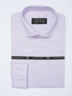 Light Purple Self Striped, Elite Edition, Cutaway Collar Men’s Formal Shirt (FS-2143)