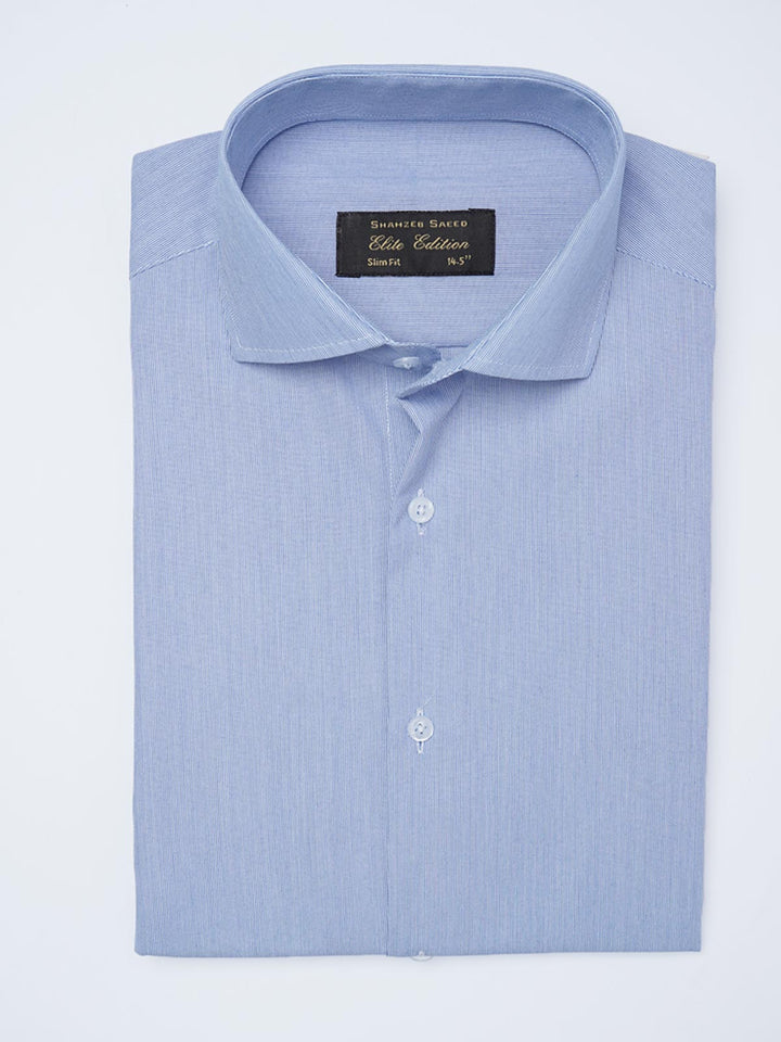 Blue Self Striped, Elite Edition, Cutaway Collar Men’s Formal Shirt (FS-2145)