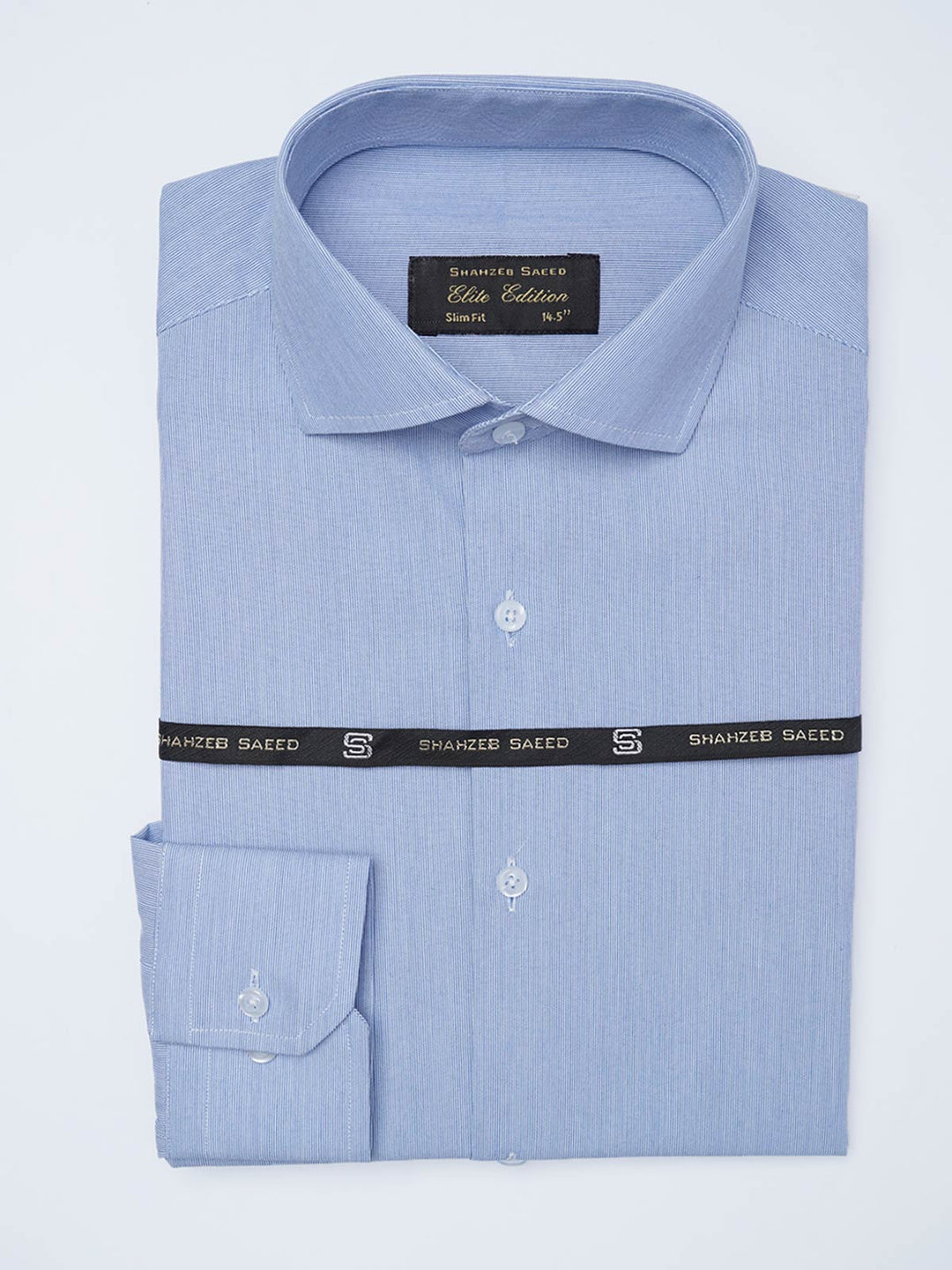 Blue Self Striped, Elite Edition, Cutaway Collar Men’s Formal Shirt (FS-2145)