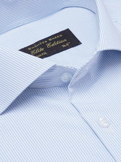 Blue & White Self Striped, Elite Edition, Cutaway Collar Men’s Formal Shirt (FS-2146)