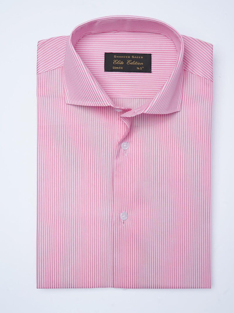 White & Pink Self Striped, Elite Edition, Cutaway Collar Men’s Formal Shirt (FS-2147)