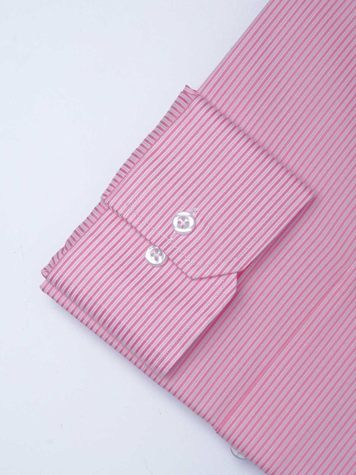 White & Pink Self Striped, Elite Edition, Cutaway Collar Men’s Formal Shirt (FS-2147)