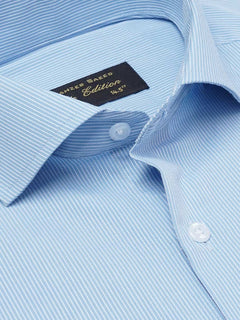 Blue & White Self Striped, Elite Edition, Cutaway Collar Men’s Formal Shirt (FS-2149)