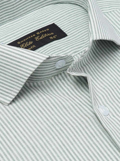 Green Self Striped, Elite Edition, Cutaway Collar Men’s Formal Shirt (FS-2155)