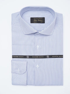 Blue & White Self Striped, Elite Edition, Cutaway Collar Men’s Formal Shirt (FS-2156)