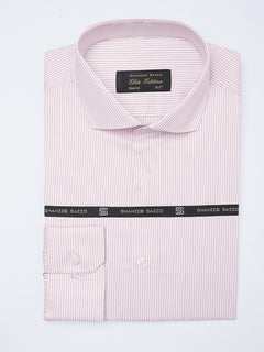 Red & White Self Striped, Elite Edition, Cutaway Collar Men’s Formal Shirt (FS-2158)