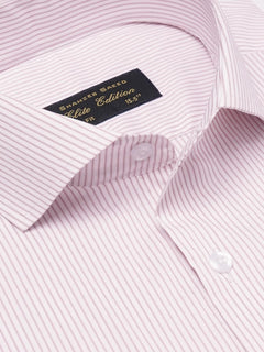 Red & White Self Striped, Elite Edition, Cutaway Collar Men’s Formal Shirt (FS-2158)