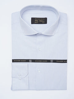 Blue Self Striped, Elite Edition, Cutaway Collar Men’s Formal Shirt (FS-2159)