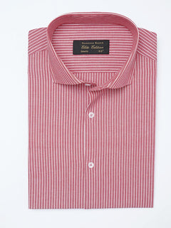 White & Red Self Striped, Elite Edition, Cutaway Collar Men’s Formal Shirt (FS-2162)