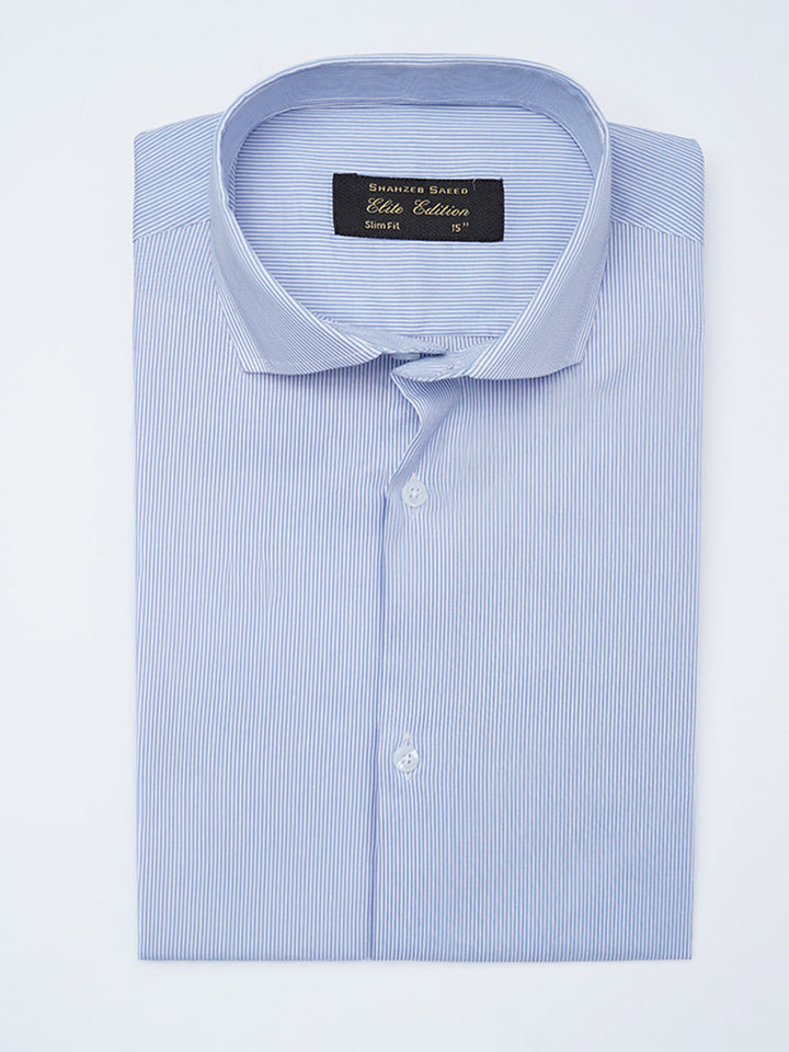 Blue Self Striped, Elite Edition, Cutaway Collar Men’s Formal Shirt (FS-2165)