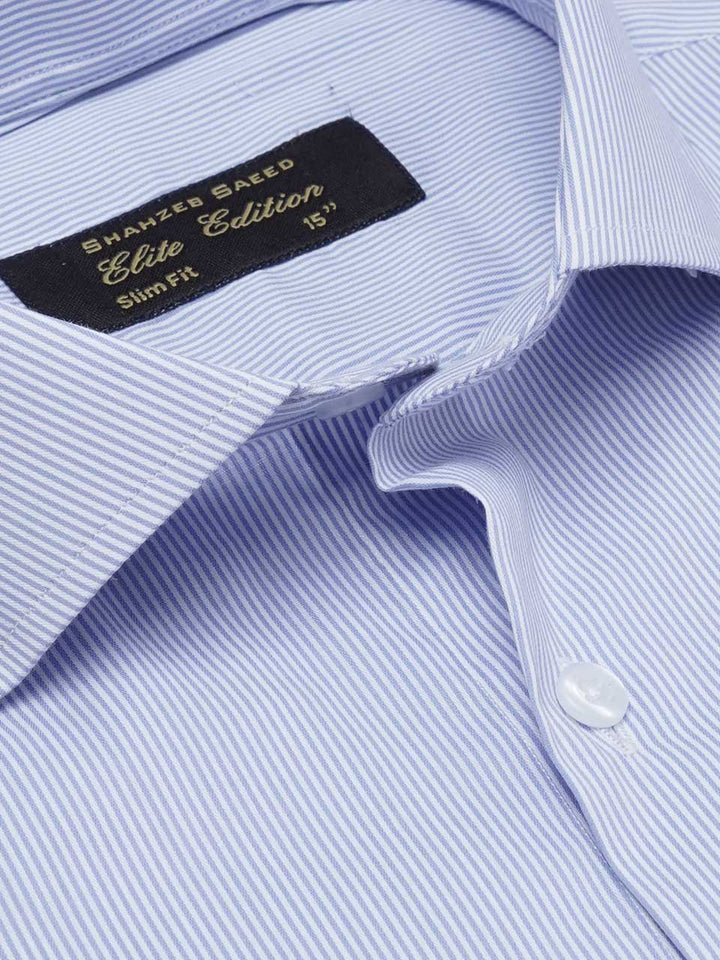 Blue Self Striped, Elite Edition, Cutaway Collar Men’s Formal Shirt (FS-2165)