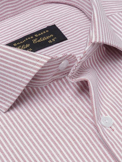 Red & White Self Striped, Elite Edition, Cutaway Collar Men’s Formal Shirt (FS-2175)