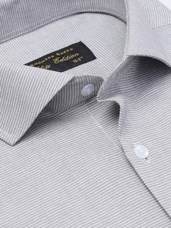 Black Self Striped, Elite Edition, Cutaway Collar Men’s Formal Shirt (FS-2180)