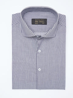 Navy Self Striped, Elite Edition, Cutaway Collar Men’s Formal Shirt (FS-2181)