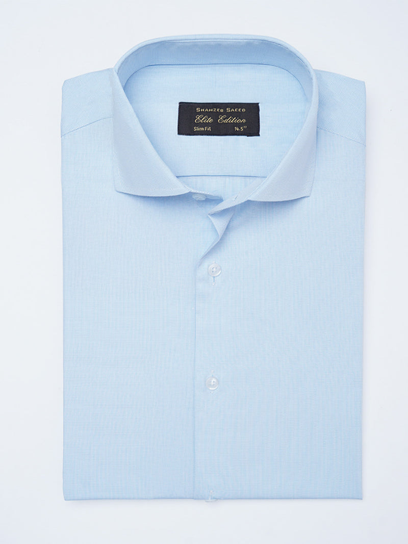 Aqua Blue Self Striped, Elite Edition, Cutaway Collar Men’s Formal Shirt (FS-2186)