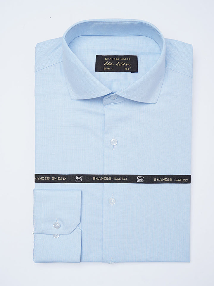 Aqua Blue Self Striped, Elite Edition, Cutaway Collar Men’s Formal Shirt (FS-2186)