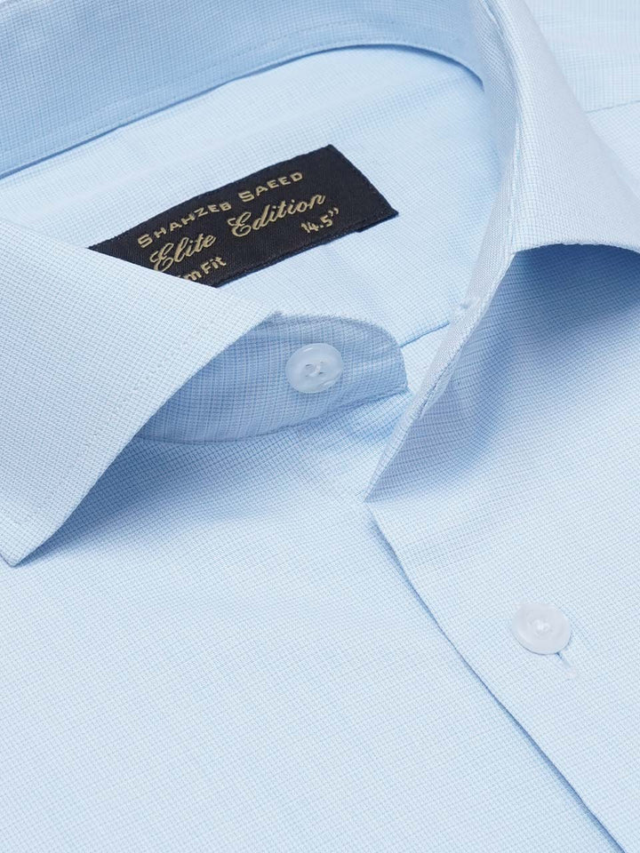 Aqua Blue Self Striped, Elite Edition, Cutaway Collar Men’s Formal Shirt (FS-2186)