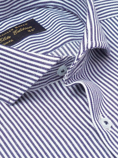 Blue Self Striped, Elite Edition, Cutaway Collar Men’s Formal Shirt (FS-2190)