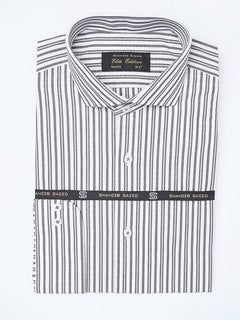 Grey Self Striped, Elite Edition, Cutaway Collar Men’s Formal Shirt (FS-2192)