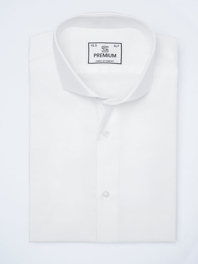 White Self, Cutaway Collar, Premium Edition, Men’s Formal Shirt (FS-2198)