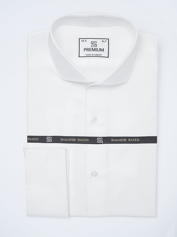 White Self, Cutaway Collar, Premium Edition, Men’s Formal Shirt (FS-2198)