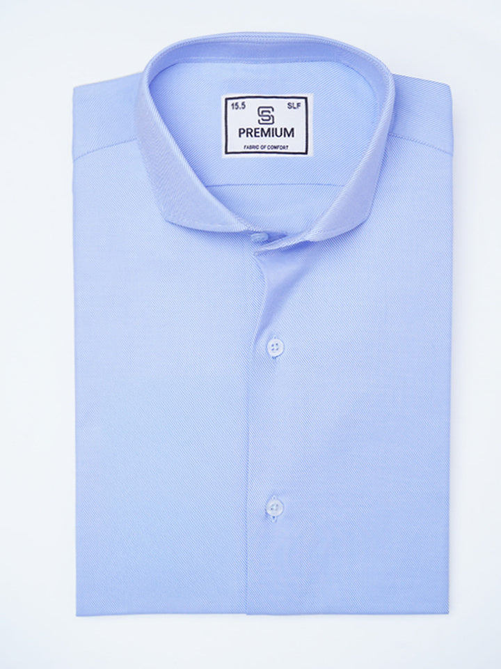 Blue Self Striped, Premium Edition, Cutaway Collar Men’s Formal Shirt (FS-2202)