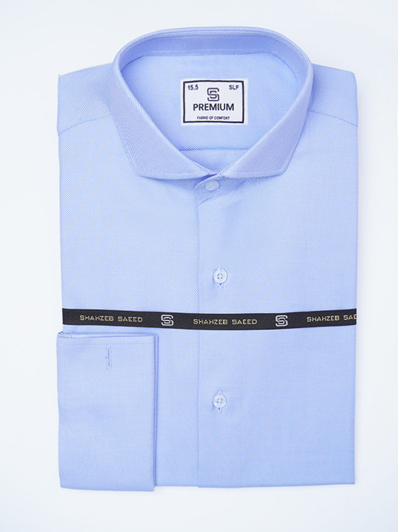 Blue Self Striped, Premium Edition, Cutaway Collar Men’s Formal Shirt (FS-2202)