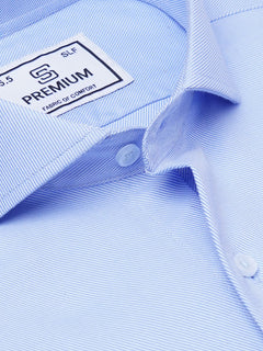 Blue Self Striped, Premium Edition, Cutaway Collar Men’s Formal Shirt (FS-2202)