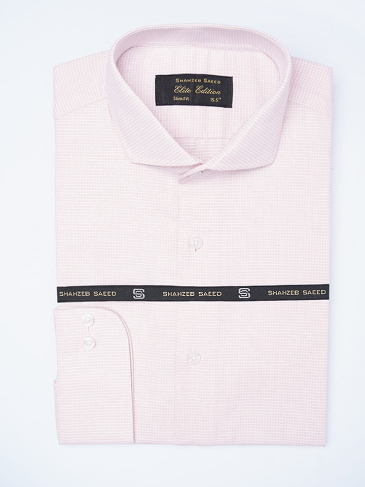 White & Pink Checkered, Elite Edition, Cutaway Collar Men’s Formal Shirt (FS-2204)