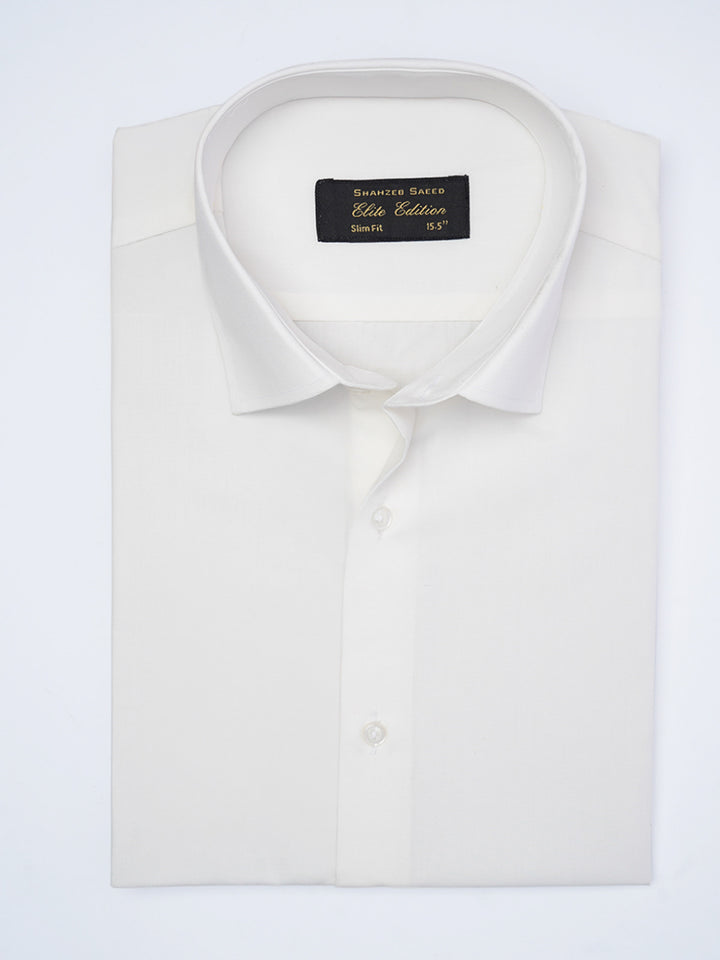 Off White Plain, French Collar, Elite Edition, Men’s Formal Shirt (FS-2205)