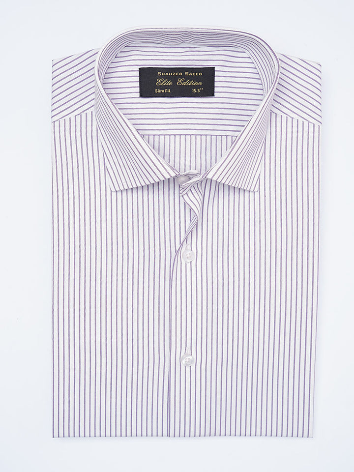 Indigo & White Self Striped, Elite Edition, Cutaway Collar Men’s Formal Shirt (FS-2208)