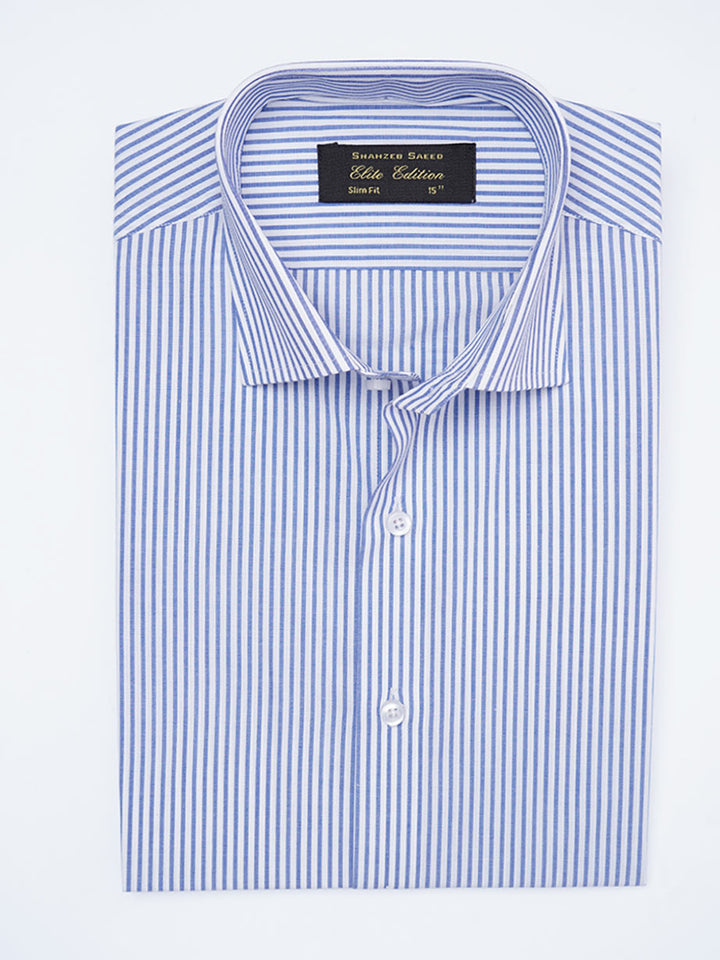 Blue Self Striped, Elite Edition, Cutaway Collar Men’s Formal Shirt (FS-2210)