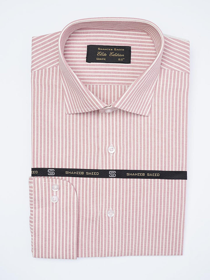 Maroon Self Striped, Elite Edition, Cutaway Collar Men’s Formal Shirt (FS-2218)