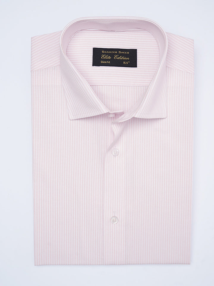 White & Pink Self Striped, Elite Edition, Cutaway Collar Men’s Formal Shirt (FS-2220)