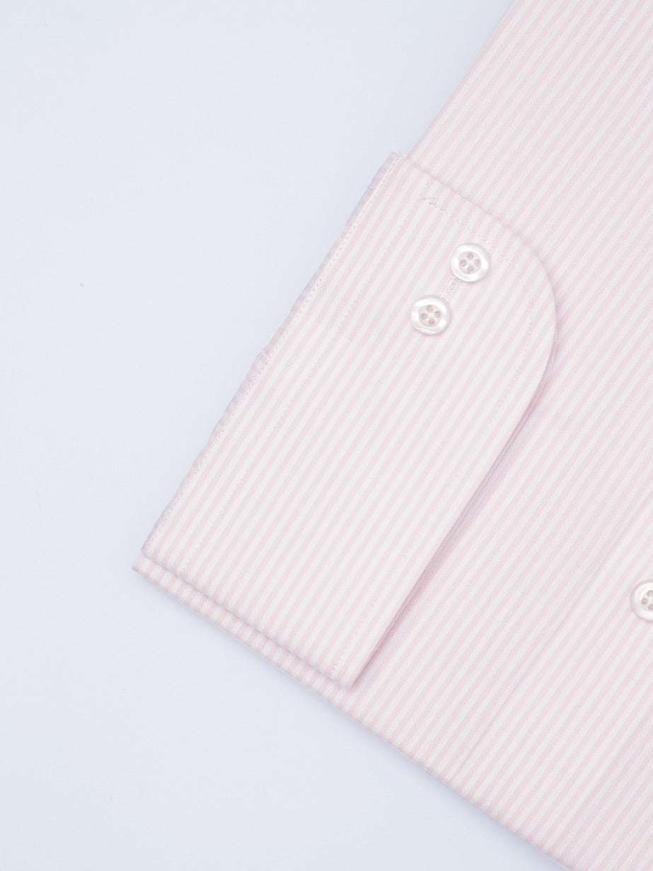 White & Pink Self Striped, Elite Edition, Cutaway Collar Men’s Formal Shirt (FS-2220)