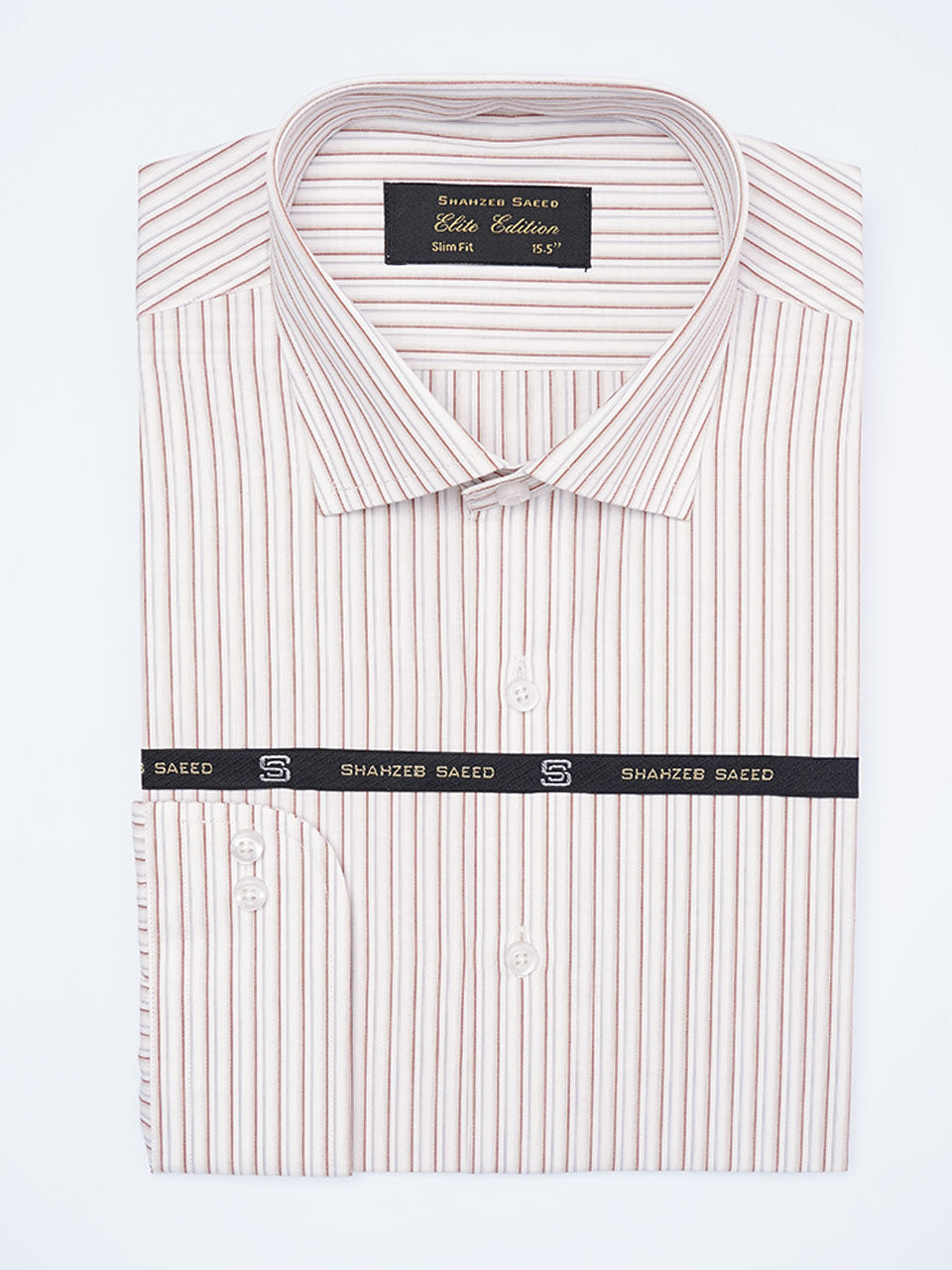 White & Blue Self Striped, Elite Edition, Cutaway Collar Men’s Formal Shirt (FS-2229)