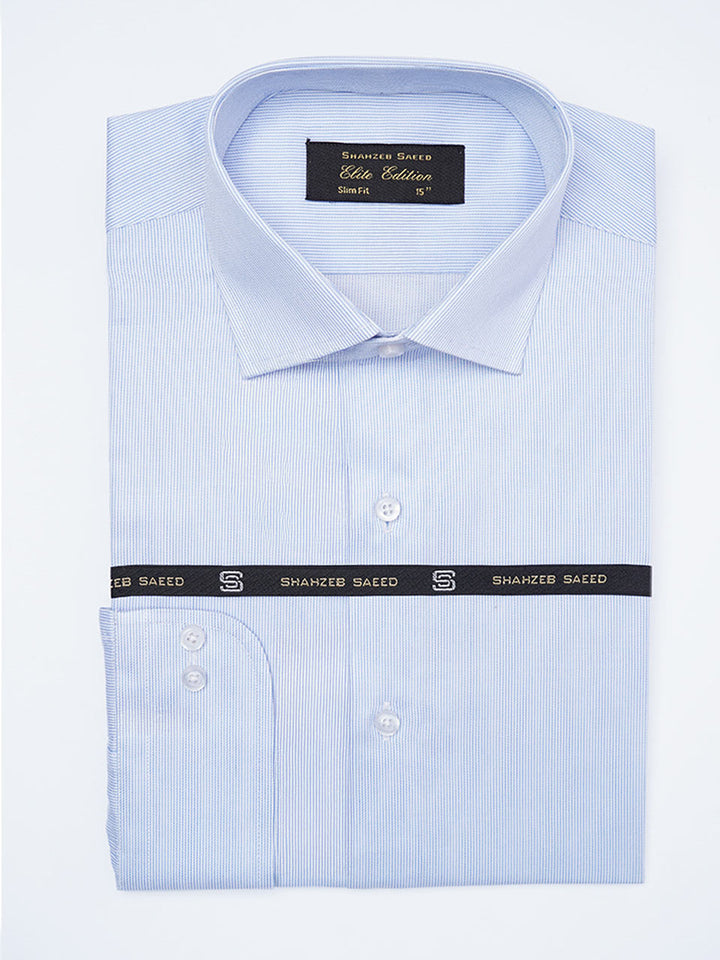 Blue Self Striped, Elite Edition, Cutaway Collar Men’s Formal Shirt (FS-2230)