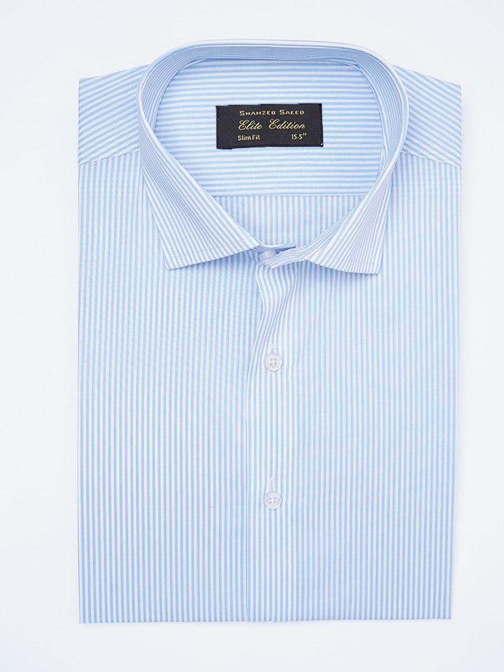 Blue Self Striped, Elite Edition, Cutaway Collar Men’s Formal Shirt (FS-2231)