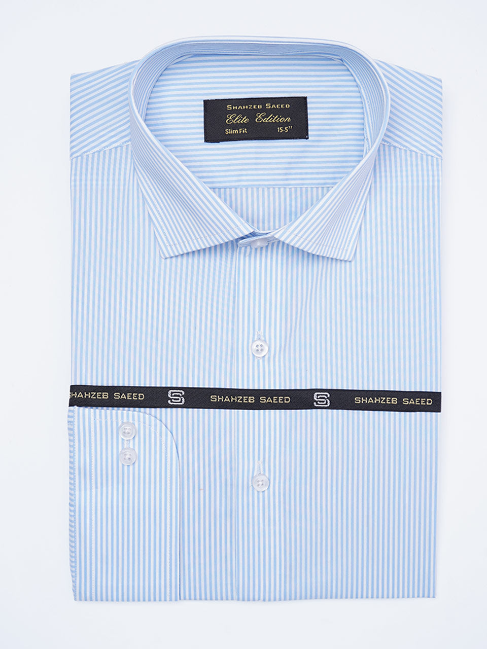 Blue Self Striped, Elite Edition, Cutaway Collar Men’s Formal Shirt (FS-2231)