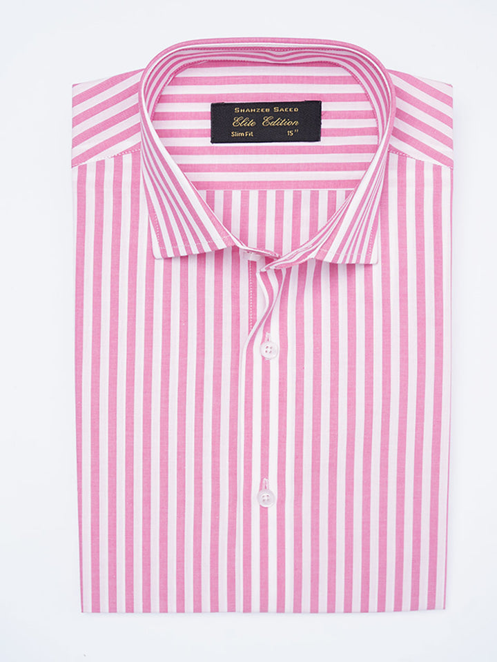 Pink Self Striped, Elite Edition, Cutaway Collar Men’s Formal Shirt (FS-2234)