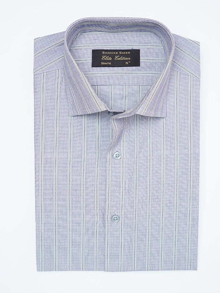 Blue Self Striped, Elite Edition, Cutaway Collar Men’s Formal Shirt (FS-2237)