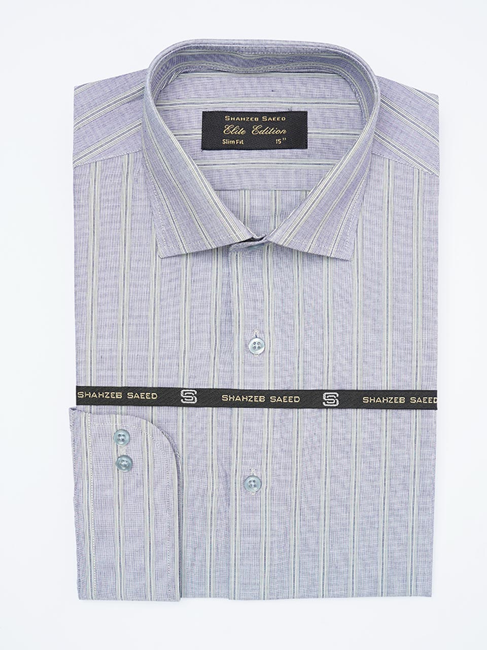 Blue Self Striped, Elite Edition, Cutaway Collar Men’s Formal Shirt (FS-2237)