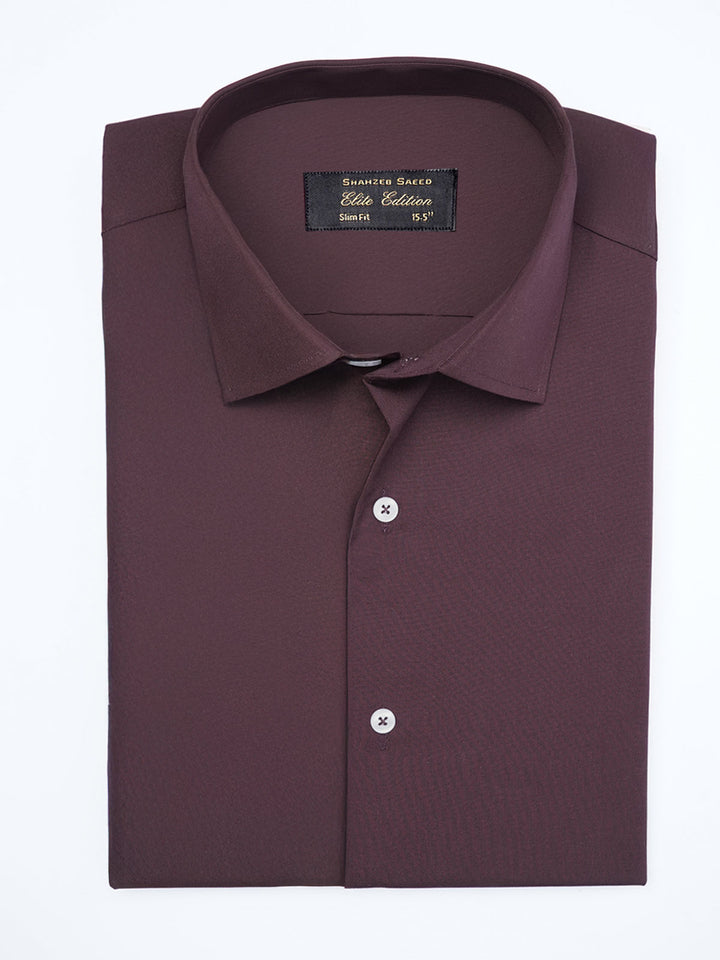 Maroon Plain, French Collar, Elite Edition, Men’s Formal Shirt (FS-2240)