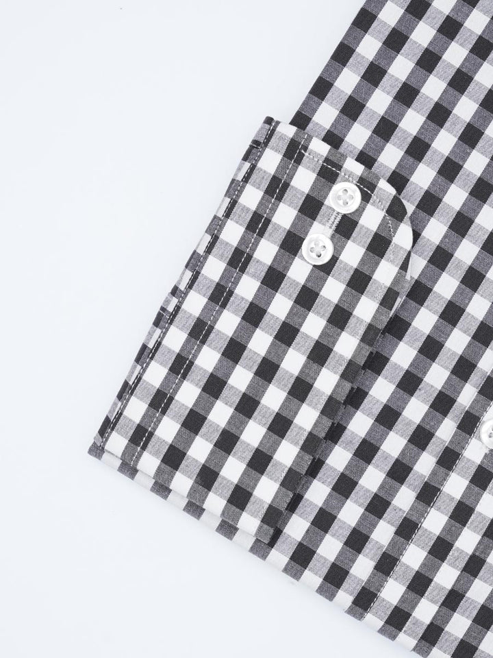 Black & White Checkered, Elite Edition, Cutaway Collar Men’s Formal Shirt (FS-2251)