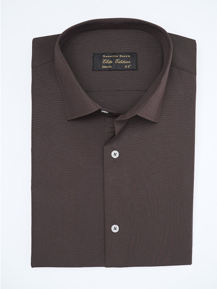 Brown Plain, Cutaway Collar, Elite Edition, Men’s Formal Shirt (FS-2254)