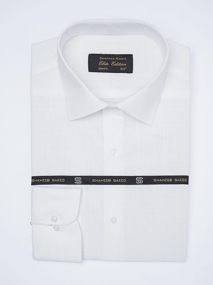 White Self, Cutaway Collar, Elite Edition, Men’s Formal Shirt (FS-2268)