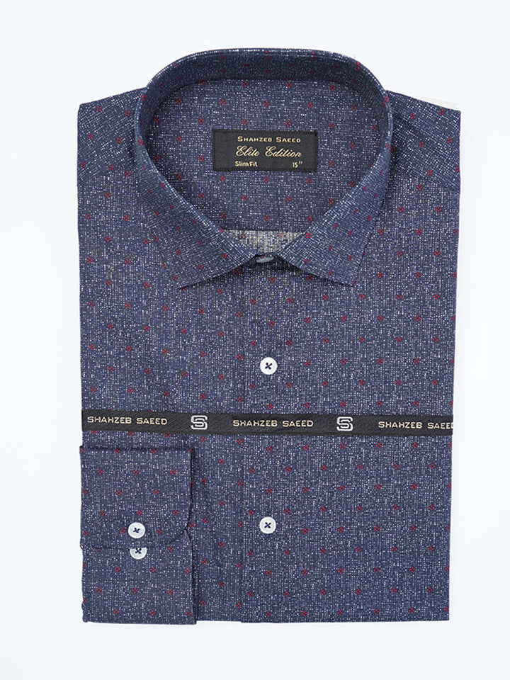 Blue Printed, Elite Edition, Cutaway Collar Men’s Formal Shirt (FS-2270)