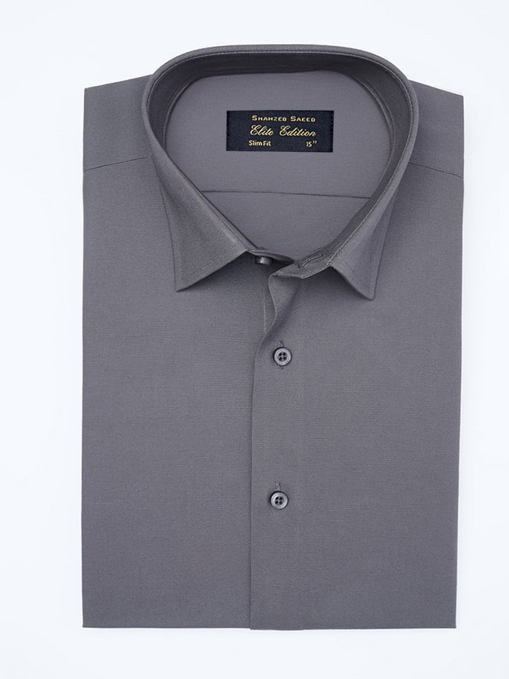 Charcoal Plain, French Collar, Elite Edition, Men’s Formal Shirt (FS-2283)