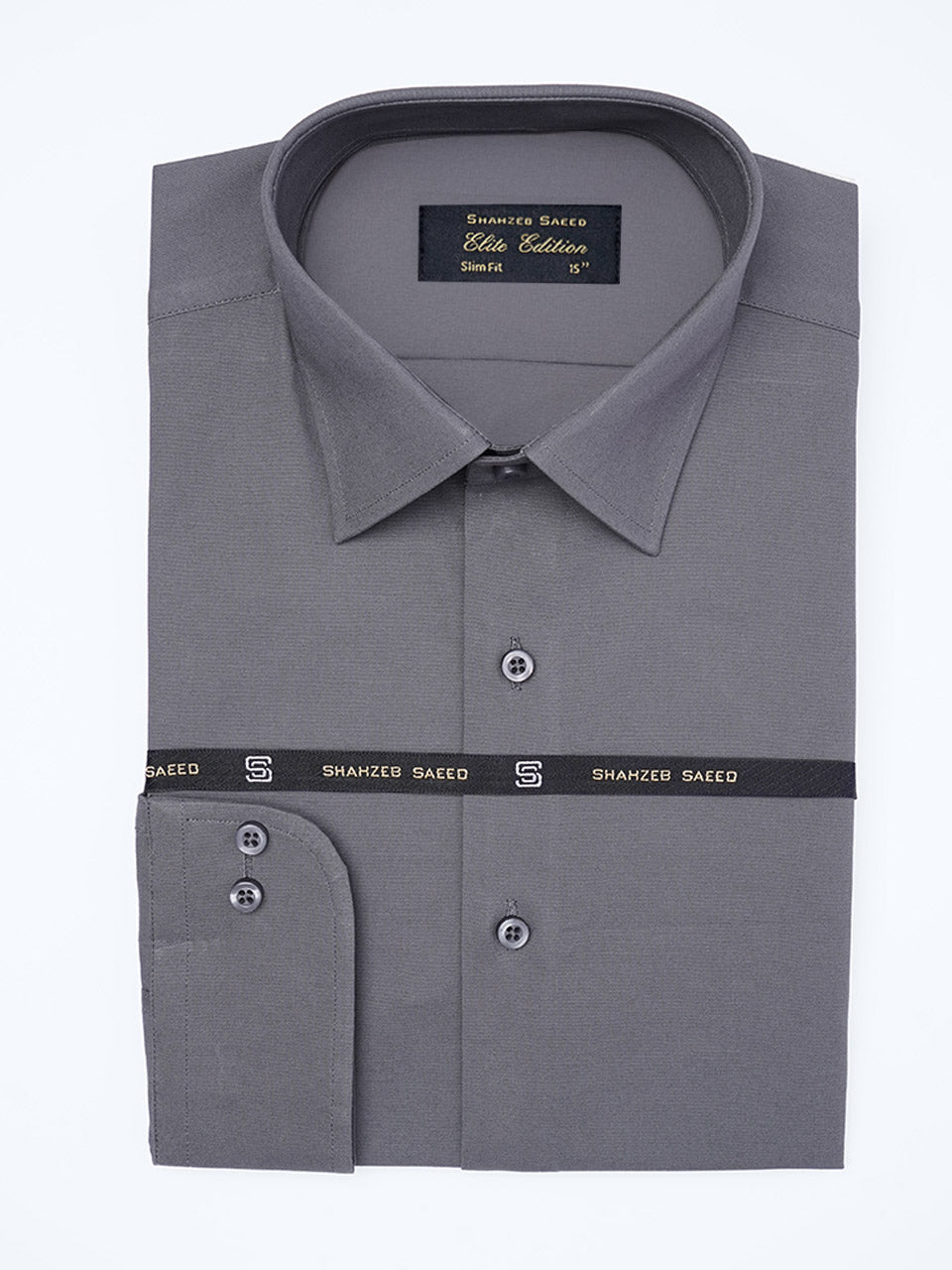 Charcoal Plain, French Collar, Elite Edition, Men’s Formal Shirt (FS-2283)